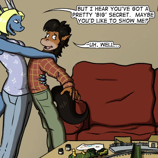 Claire grabs a hold of Duncan and pulls him against her, hinting at his 'big secret', Duncan looks nervous about this.